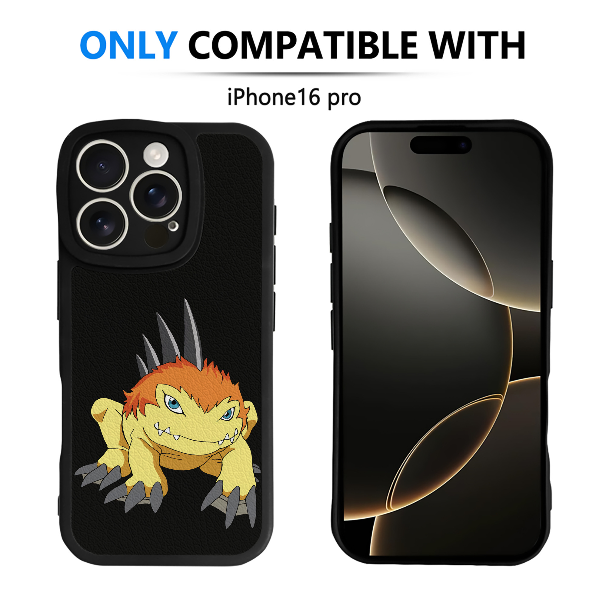 （画像用） Digimon デジタルモンスター/デジモン 【iPhone 16シリーズ対応】シリコンスマホケース（レザー調） 材質：シリコン